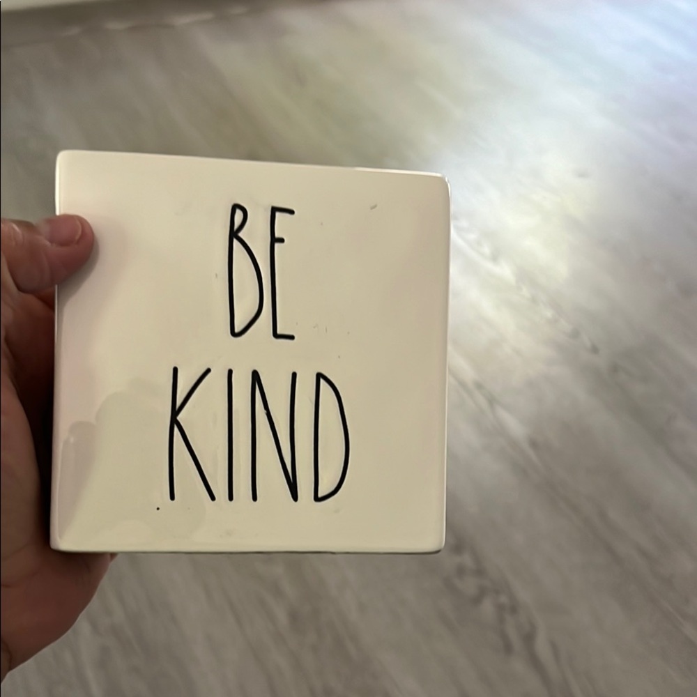 Rae Dunn Stay Humble Ceramic Coaster - White